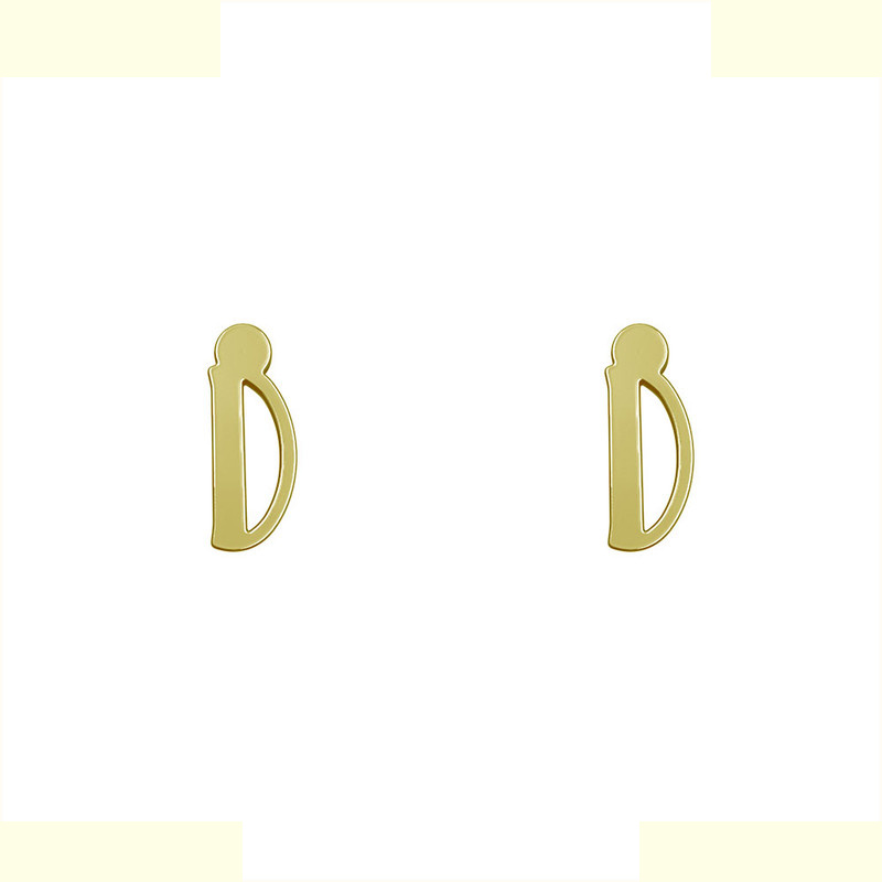 گوشواره طلا 18 عیار زنانه مدوپد مدل حرف D کد GA1-16942