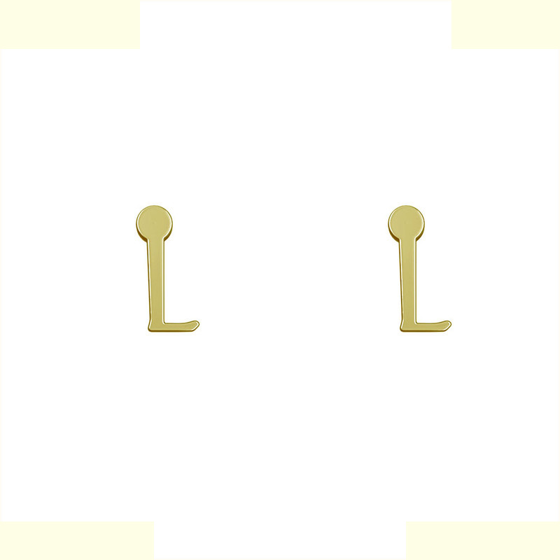 گوشواره طلا 18 عیار زنانه مدوپد مدل حرف L کد GA1-16950