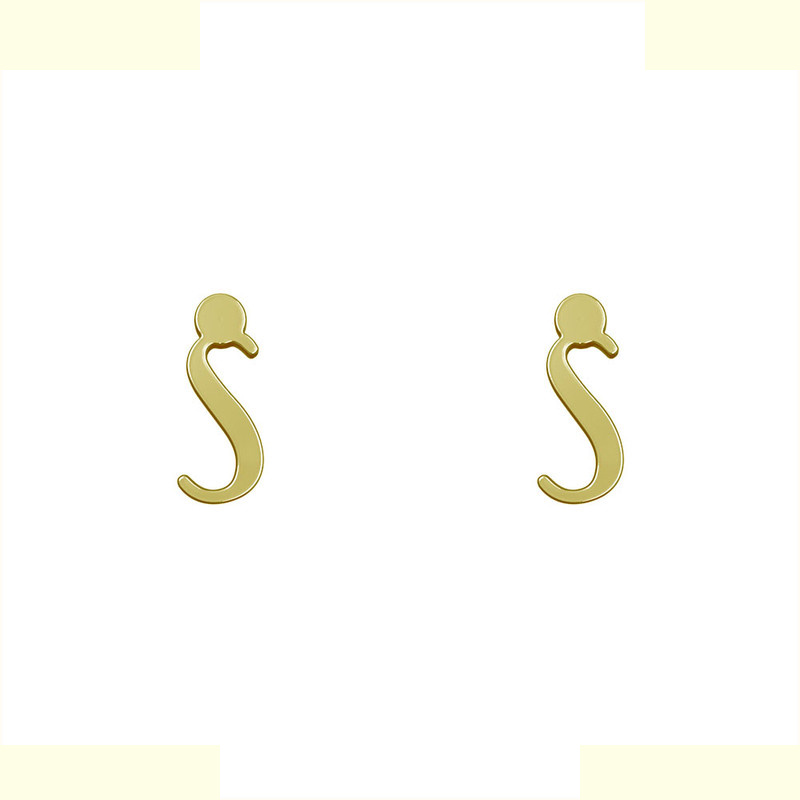 گوشواره طلا 18 عیار زنانه مدوپد مدل حرف T کد GA1-16957