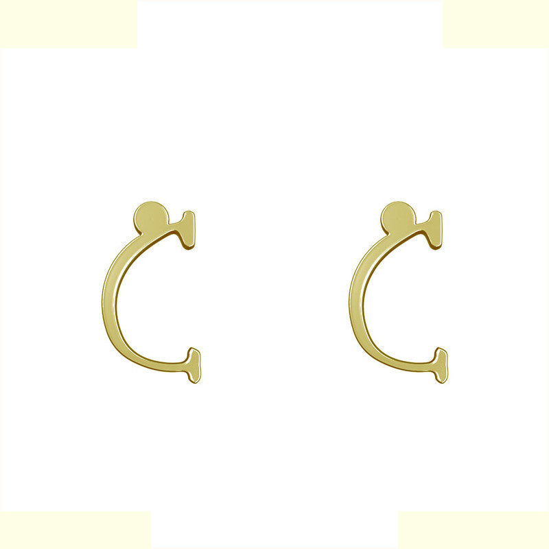 گوشواره طلا 18 عیار زنانه مدوپد مدل حرف C کد GA1-16967