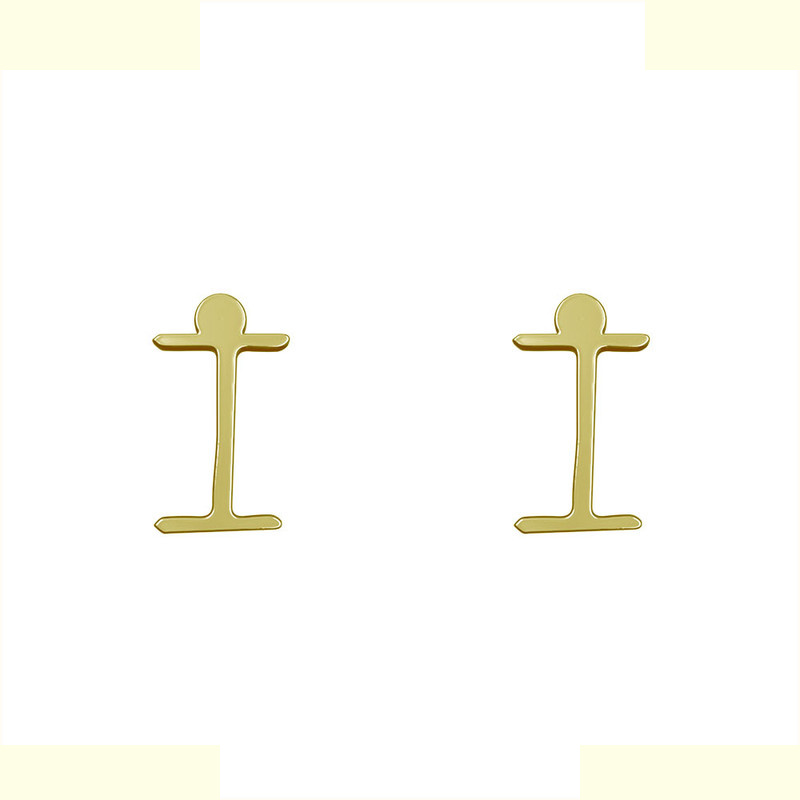 گوشواره طلا 18 عیار زنانه مدوپد مدل حرف I کد GA1-16973