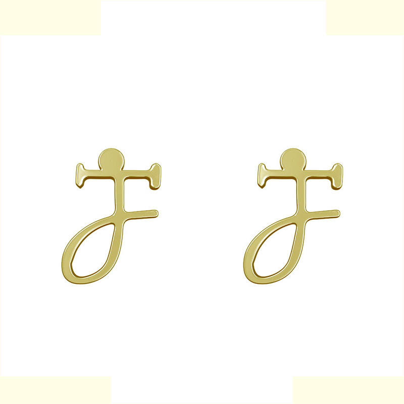 گوشواره طلا 18 عیار زنانه مدوپد مدل حرف J کد GA1-16974