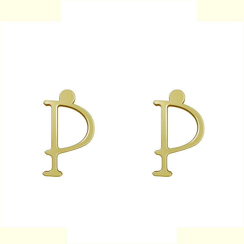 گوشواره طلا 18 عیار زنانه مدوپد مدل حرف P کد GA1-16980