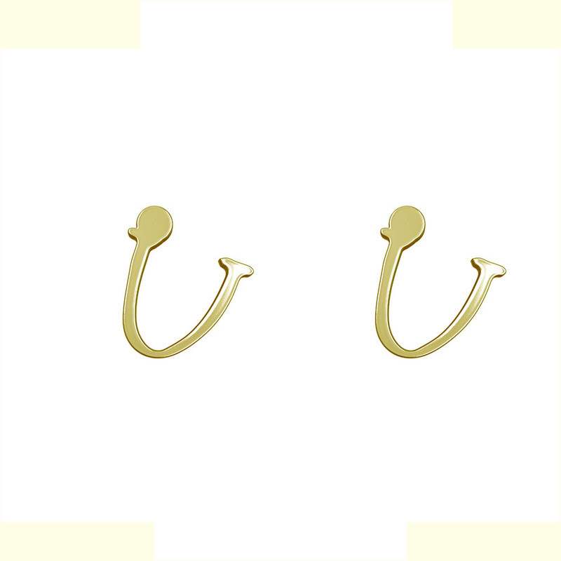 گوشواره طلا 18 عیار زنانه مدوپد مدل حرف U کد GA1-16985