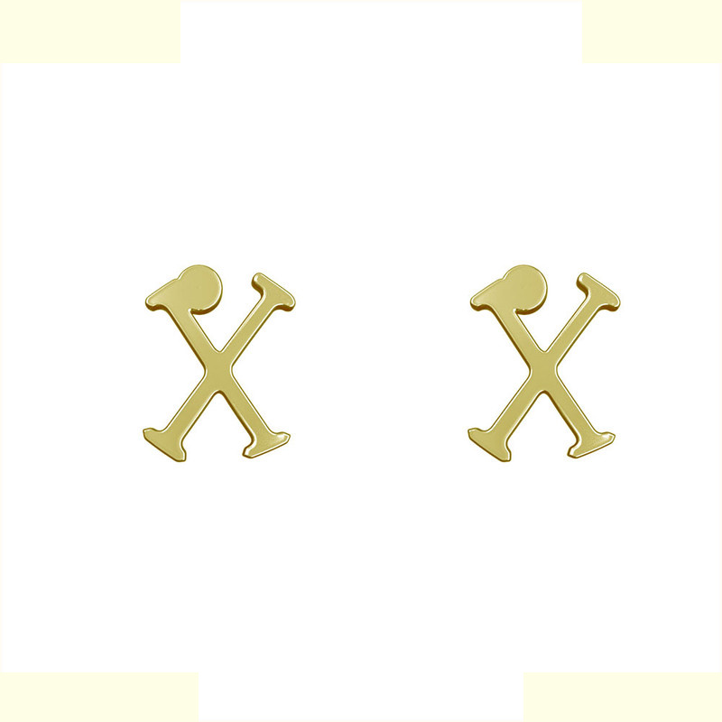 گوشواره طلا 18 عیار زنانه مدوپد مدل حرف X کد GA1-16988