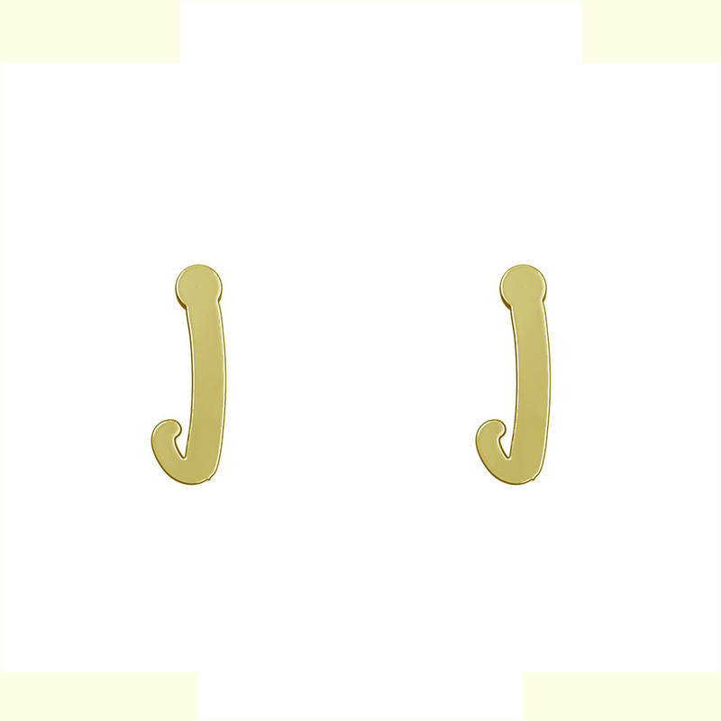 گوشواره طلا 18 عیار زنانه مدوپد مدل حرف J کد GA1-17000