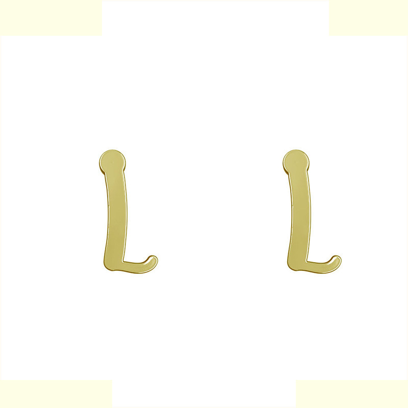 گوشواره طلا 18 عیار زنانه مدوپد مدل حرف L کد GA1-17002