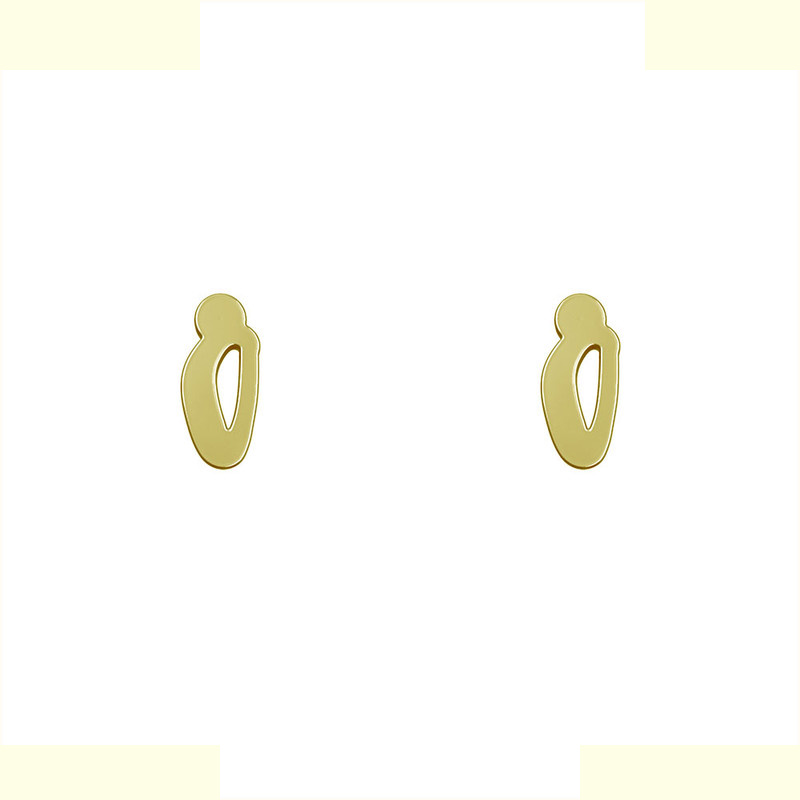 گوشواره طلا 18 عیار زنانه مدوپد مدل حرف O کد GA1-17005