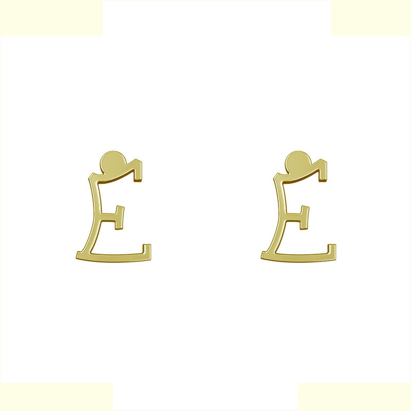 گوشواره طلا 18 عیار زنانه مدوپد مدل حرف E کد GA1-17021