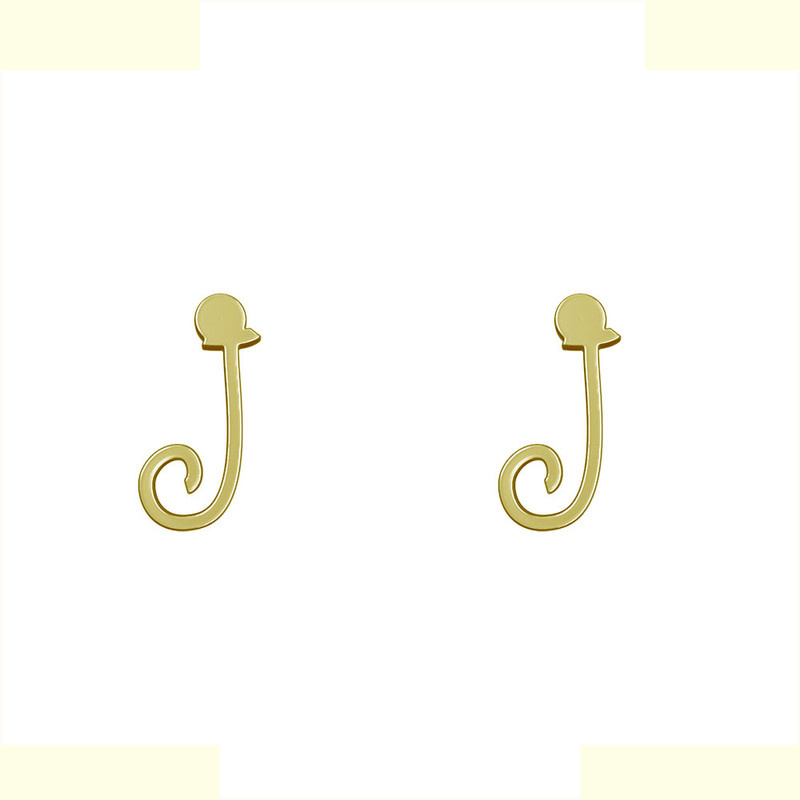 گوشواره طلا 18 عیار زنانه مدوپد مدل حرف J کد GA1-17026