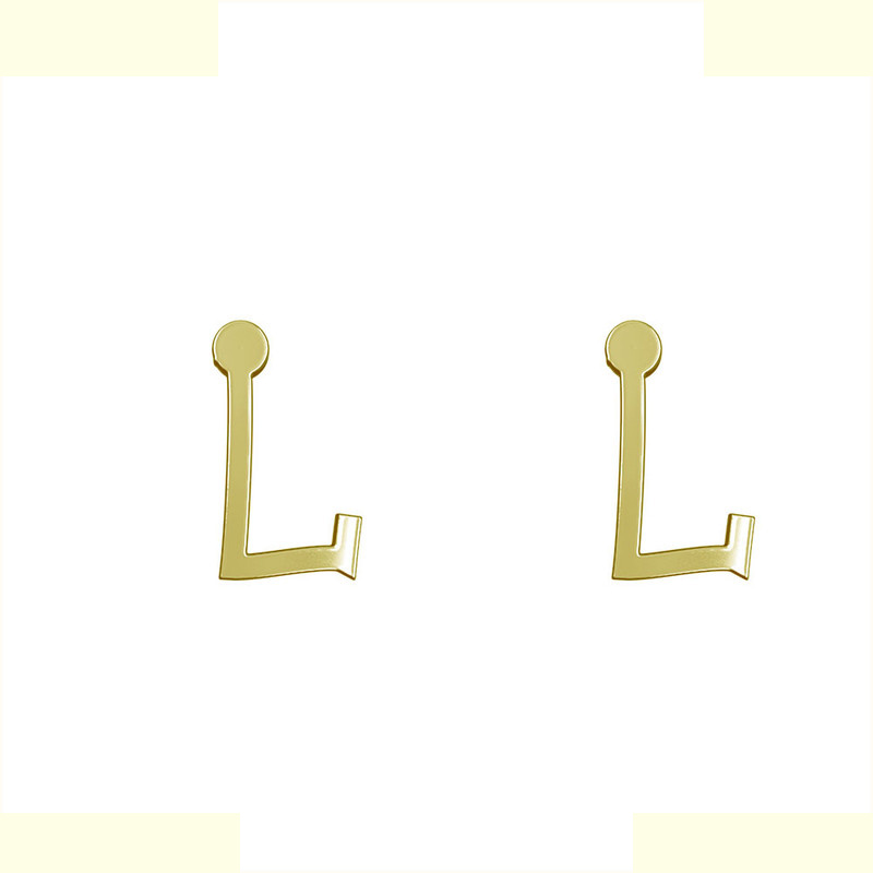 گوشواره طلا 18 عیار زنانه مدوپد مدل حرف L کد GA1-17028