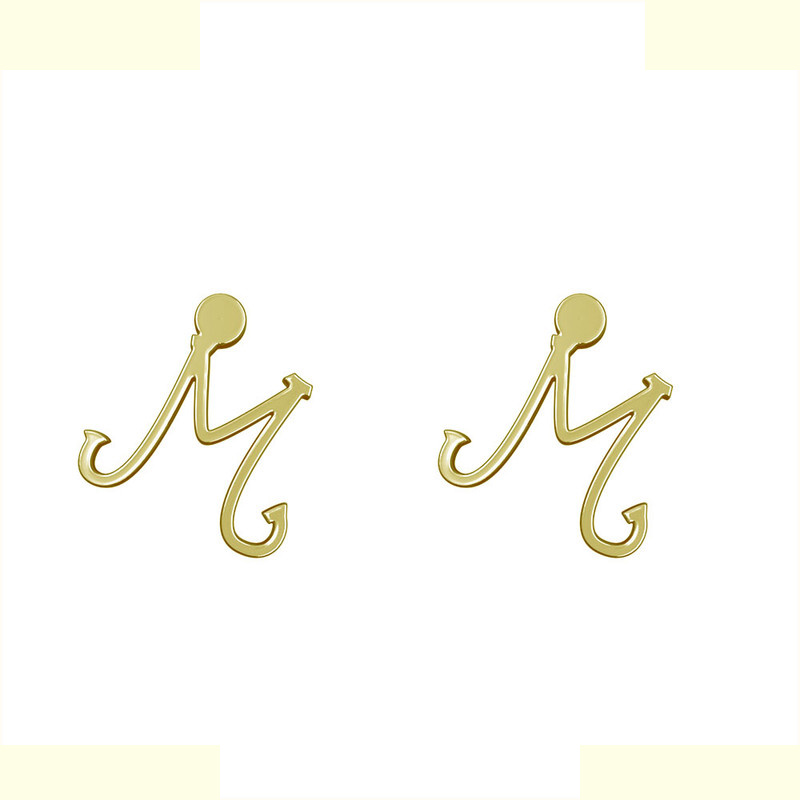 گوشواره طلا 18 عیار زنانه مدوپد مدل حرف M کد GA1-17029