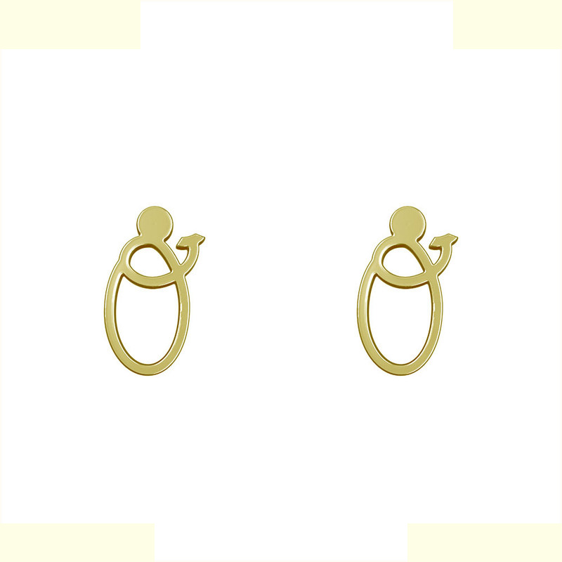 گوشواره طلا 18 عیار زنانه مدوپد مدل حرف O کد GA1-17031