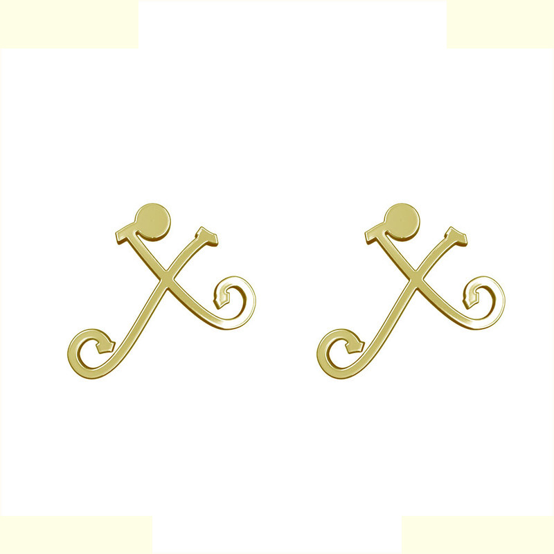 گوشواره طلا 18 عیار زنانه مدوپد مدل حرف X کد GA1-17040