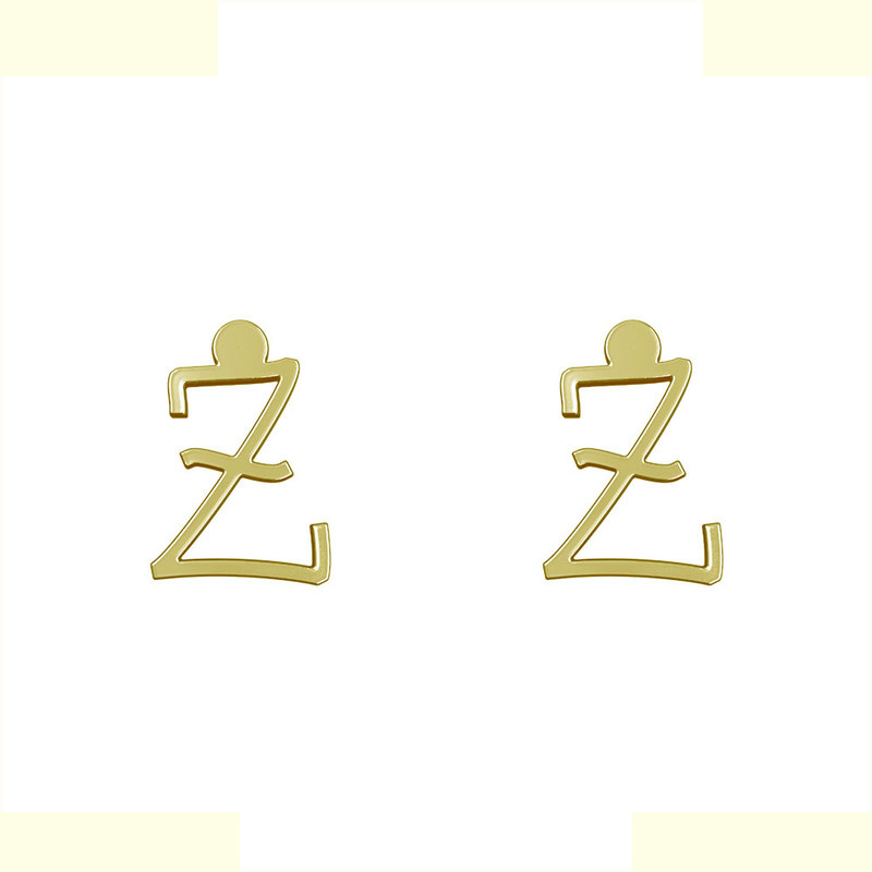 گوشواره طلا 18 عیار زنانه مدوپد مدل حرف Z کد GA1-17042