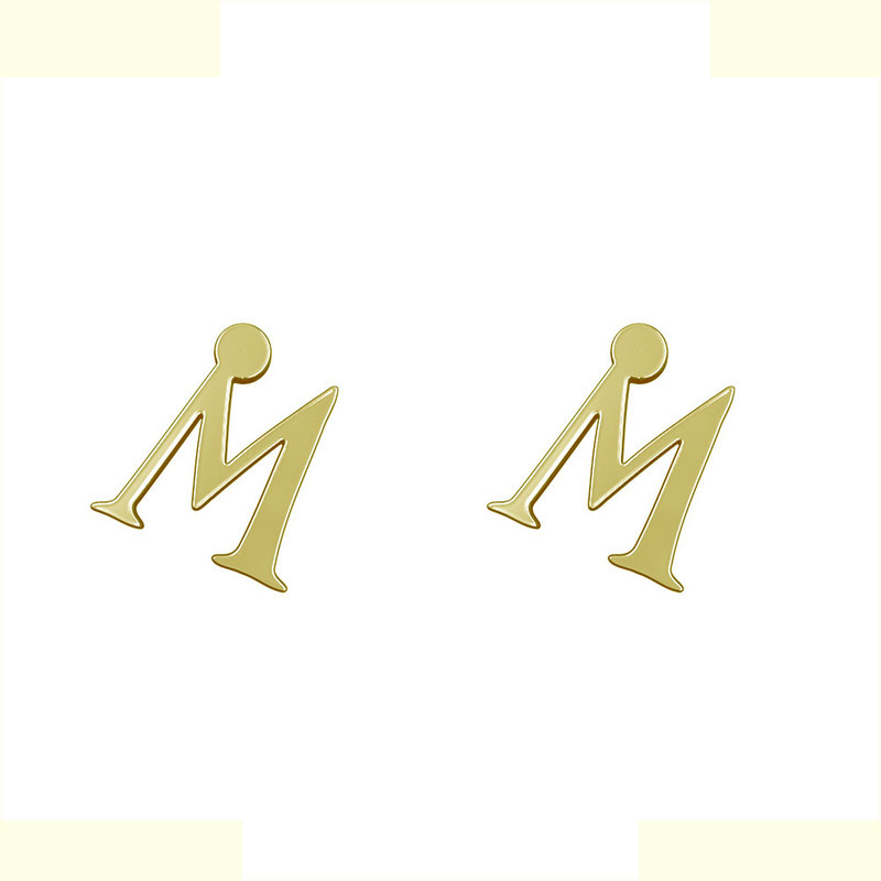 گوشواره طلا 18 عیار زنانه مدوپد مدل حرف M کد GA1-17055