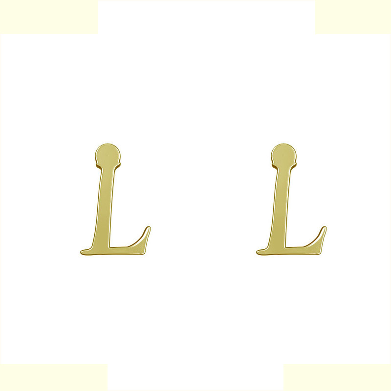 گوشواره طلا 18 عیار زنانه مدوپد مدل حرف L کد GA1-17054