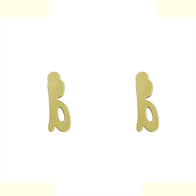 گوشواره طلا 18 عیار زنانه مدوپد مدل حرف B کد GA1-17070