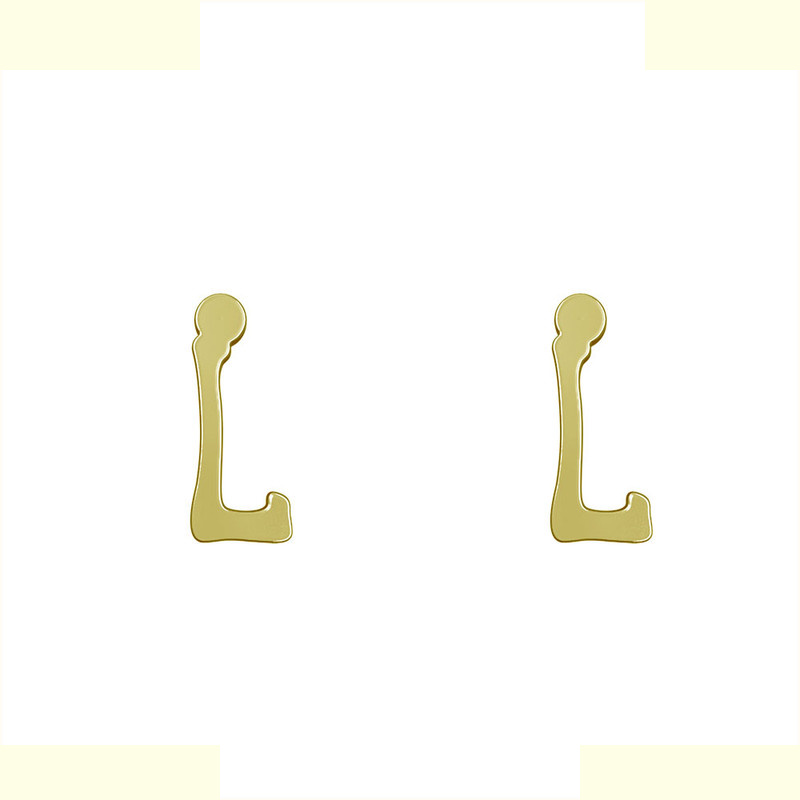 گوشواره طلا 18 عیار زنانه مدوپد مدل حرف L کد GA1-17080