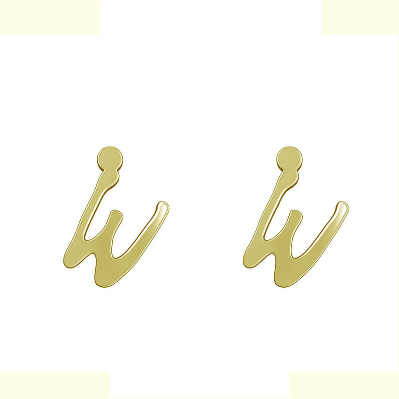 گوشواره طلا 18 عیار زنانه مدوپد مدل حرف W کد GA1-17091