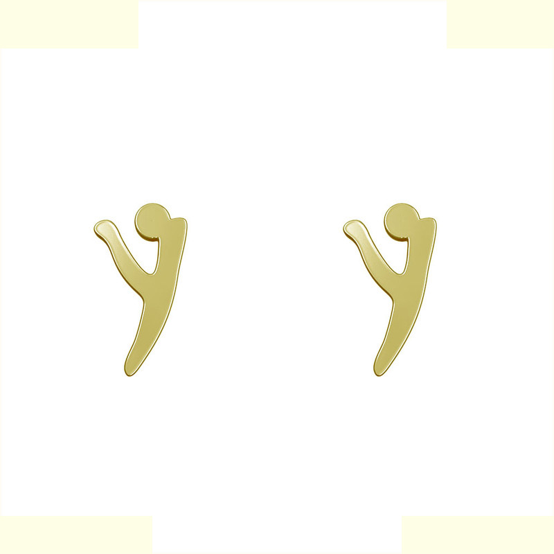 گوشواره طلا 18 عیار زنانه مدوپد مدل حرف Y کد GA1-17093