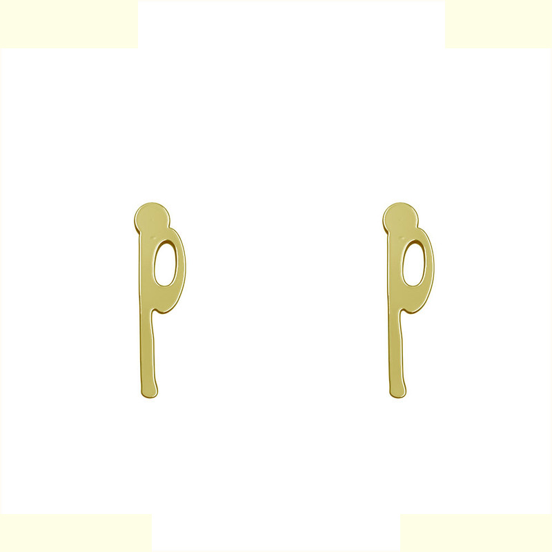 گوشواره طلا 18 عیار زنانه مدوپد مدل حرف P کد GA1-17103