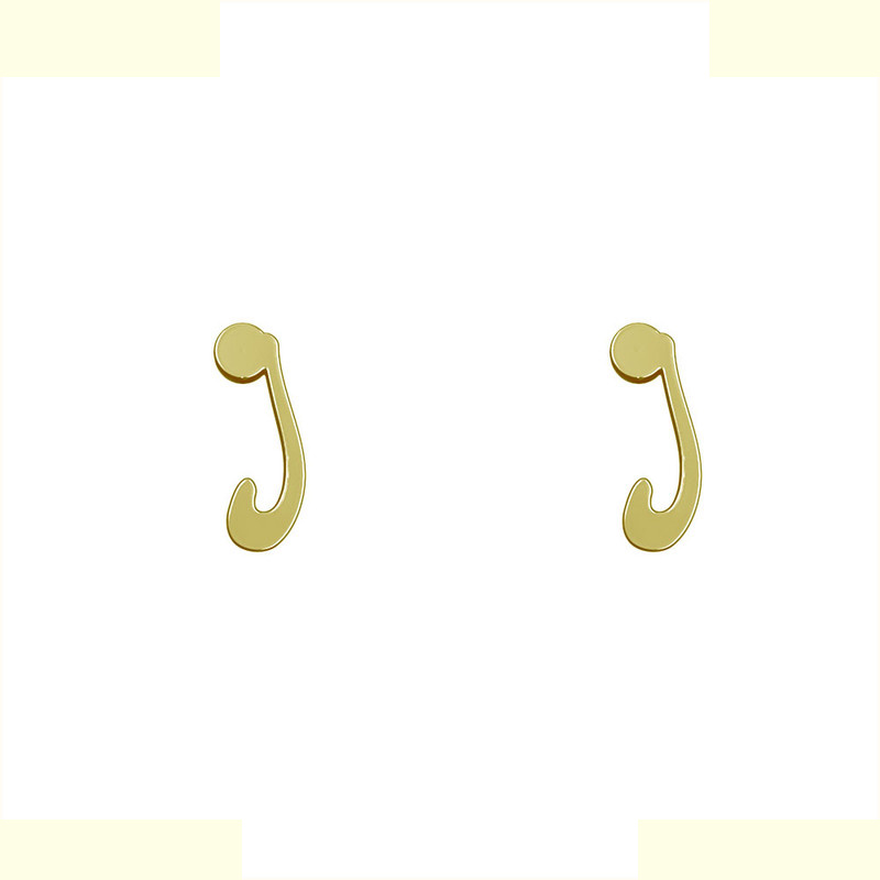 گوشواره طلا 18 عیار زنانه مدوپد مدل حرف J کد GA1-17117