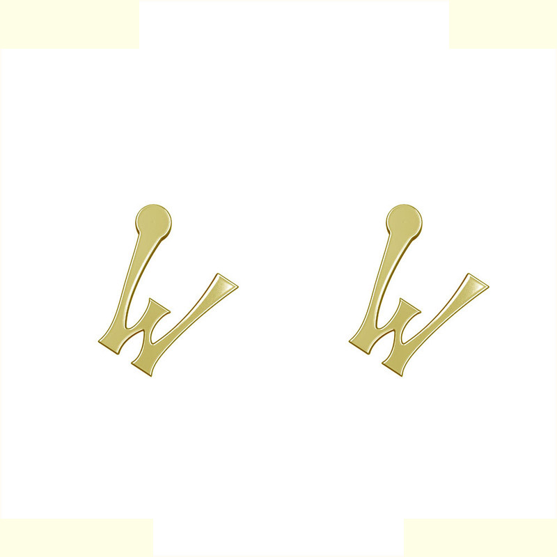 گوشواره طلا 18 عیار زنانه مدوپد مدل حرف W کد GA1-17143