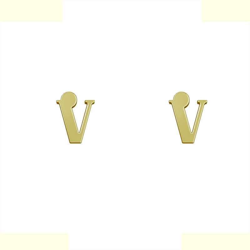 گوشواره طلا 18 عیار زنانه مدوپد مدل حرف V کد GA1-17168
