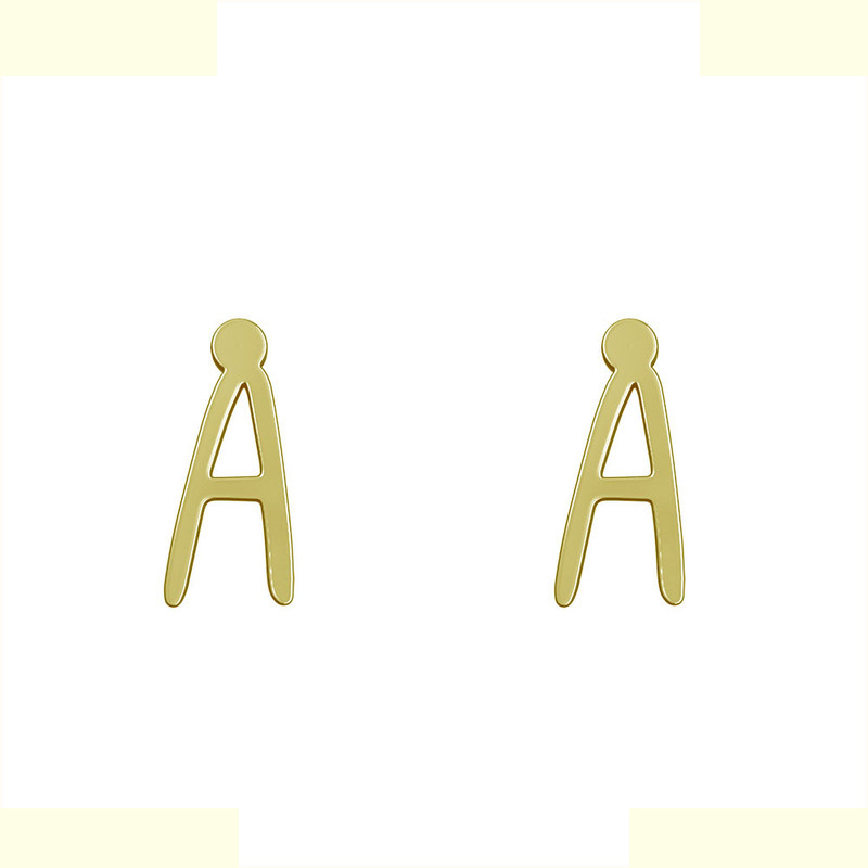 گوشواره طلا 18 عیار زنانه مدوپد مدل حرف A کد GA1-17173