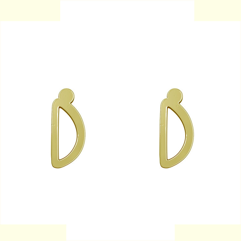 گوشواره طلا 18 عیار زنانه مدوپد مدل حرف D کد GA1-17176