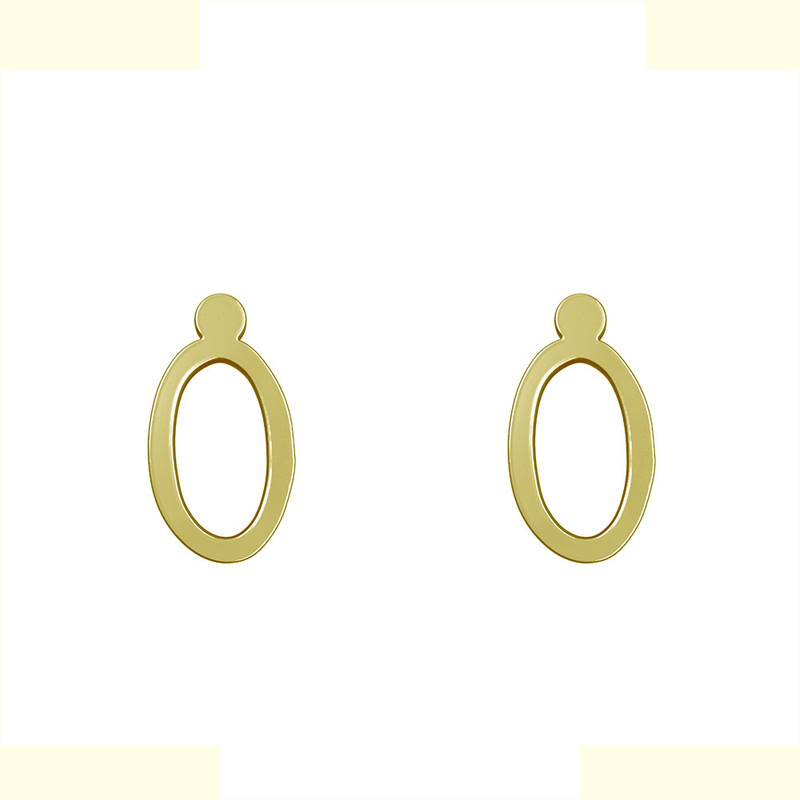 گوشواره طلا 18 عیار زنانه مدوپد مدل حرف O کد GA1-17187