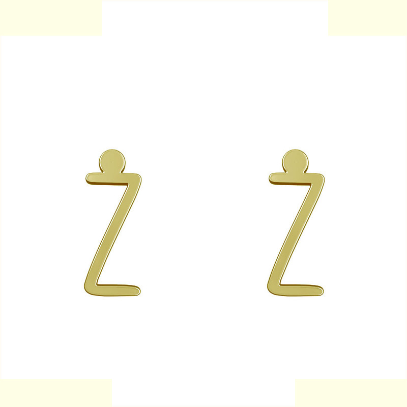 گوشواره طلا 18 عیار زنانه مدوپد مدل حرف Z کد GA1-17198