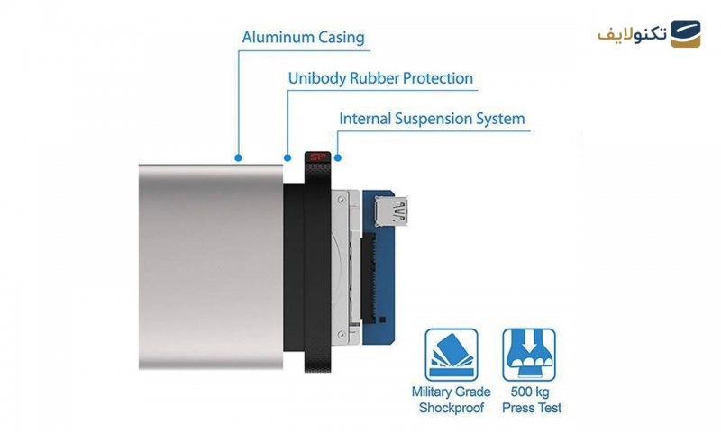 هارد اکسترنال سیلیکون پاور مدل Armor A85 ظرفیت 2 ترابایت