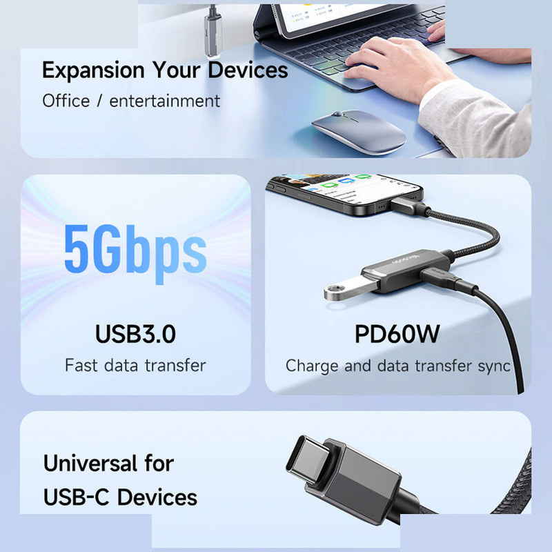مبدل USB-C به OTG/USB-C مک دودو مدل CA-2830