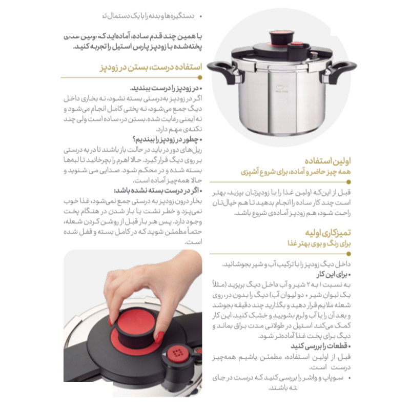زودپز دوقلو پارس استیل مدل وستا گنجایش 4 و 6 لیتر