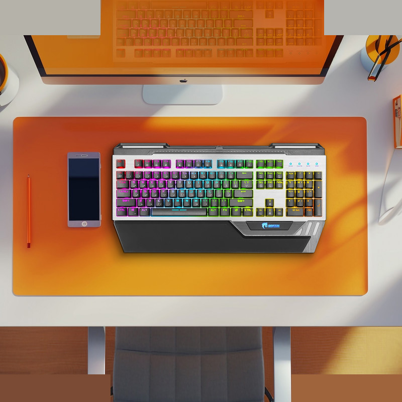 کیبورد گیمینگ گرین مدل GK803-RGB، مکانیکال سوییچ آبی، Full-Size، نورپردازی RGB