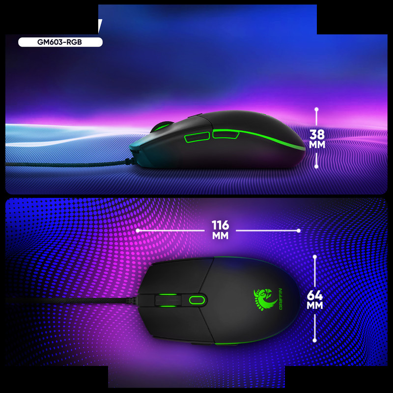 ماوس مخصوص بازی گرین مدل GM603-RGB