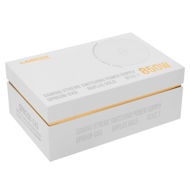 منبع تغذیه کامپیوتر 850W وات گرین مدل GP850B-GXD White (ATX 3.1)