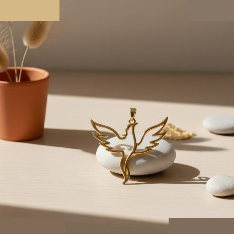 آویز گردنبند طلا 18 عیار زنانه گالری قو طلایی طرح ققنوس آویز گردنبند طلا 18 عیار زنانه گالری قو طلایی طرح ققنوس