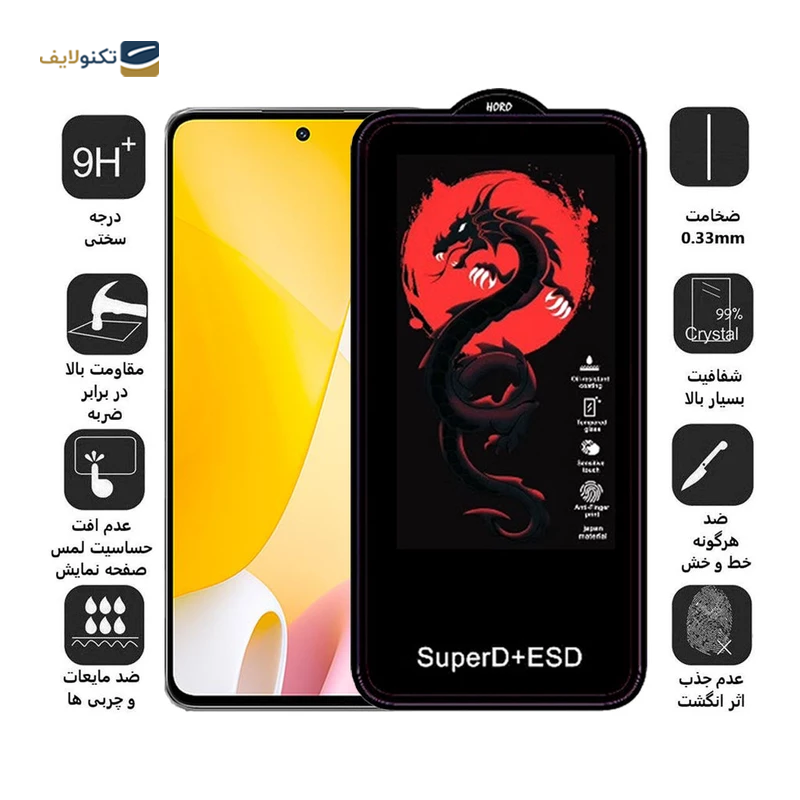 gallery-گلس گوشی شیائومی Redmi Note 12T Pro - 11T Pro Plus اپیکوی مدل Dragon ESD copy.png