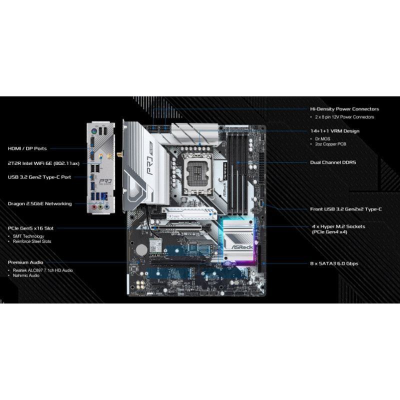 مادربرد ازراک مدل Z790 Pro RS WiFi