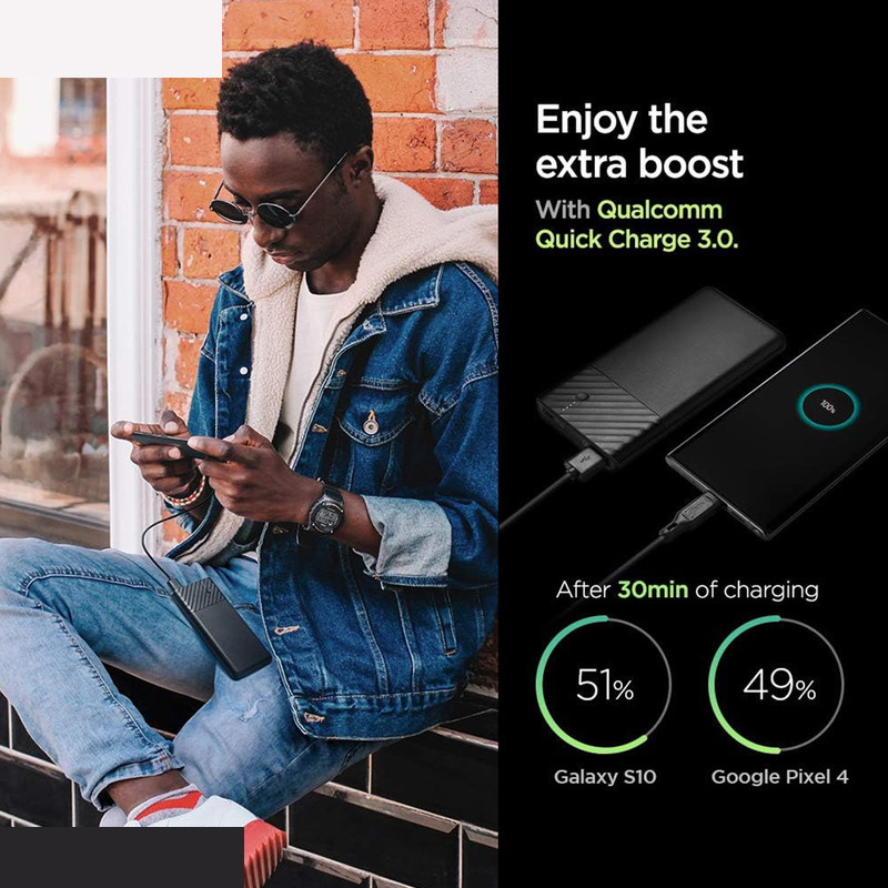 پاوربانک اسپیگن مدل PocketBoost ظرفیت 10000 میلی آمپر ساعت