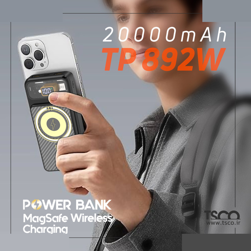 پاوربانک تسکو مدل TP 892W ظرفیت 20000 میلی آمپر ساعت