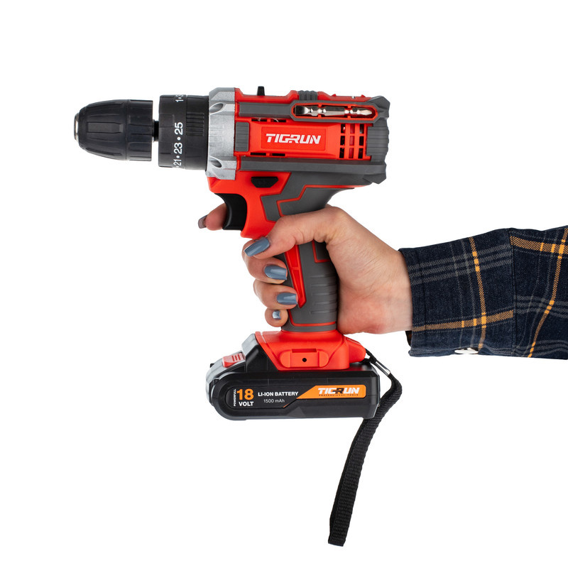 دریل پیچ گوشتی چکشی شارژی 10 میلی متری تیگران مدل TG3018