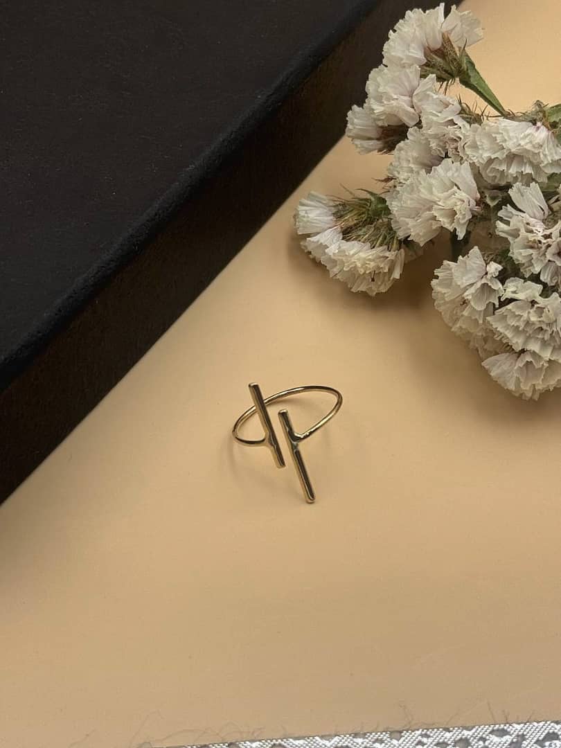 انگشتر طلا  18عیار اپال گلد مدل  مینیمال Tموازی