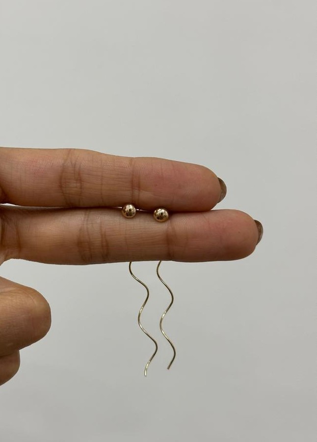 گوشواره طلا 18عیار اپال گلد مدل پیچی دایره