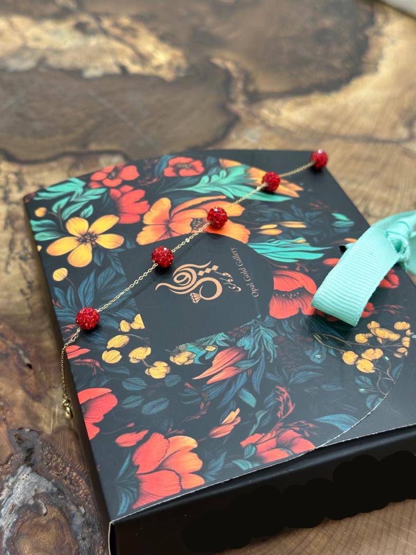 نیم ست طلا 18عیار اپال گلد مدل سواروسکی قرمز