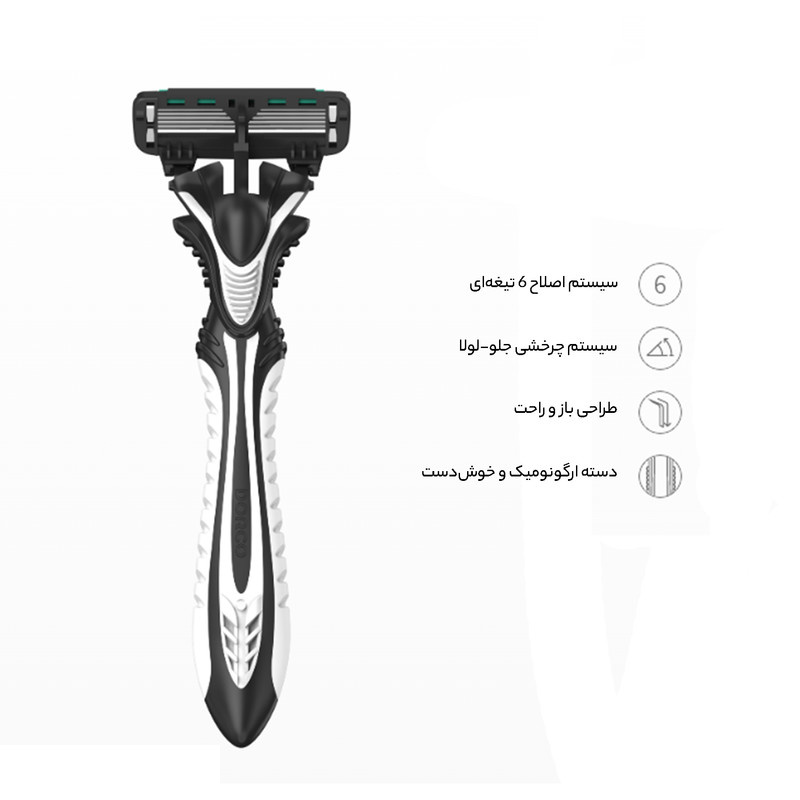 خود تراش دورکو مدل 6 لبه کد SXA100-3 تحت لیسانس بسته 3 عددی