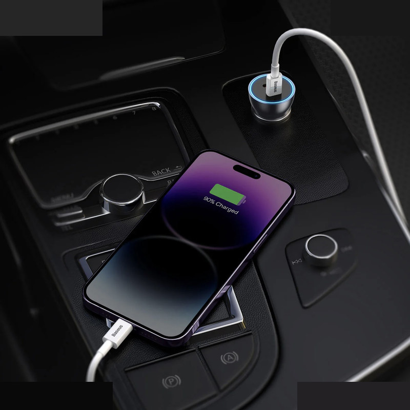 شارژر فندکی 60 وات بیسوس مدل Dual USB-C CGJM000213